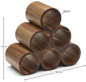 Kave Home - Portabottiglie Sesilu in legno di acacia FSC 100%