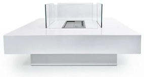 Camino a bioetanolo da terra per interno esterno Panarea Bianco 70x70x35