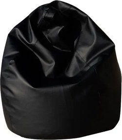 Poltrona a Sacco Pouf in Similpelle Nera Avalli...