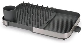 Scolapiatti regolabile grigio in acciaio inox 35x39 cm Duo - Joseph Joseph