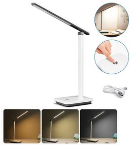 Aigostar-LED Lampada da tavolo ricaricabile dimmerabile LED/5W/5V 3000-6500K bianco/nero