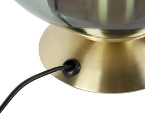 Lampada da tavolo Art Déco in ottone con vetro verde - Pallon