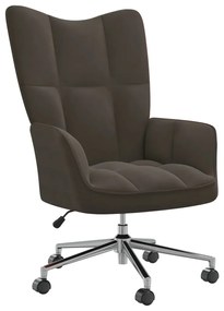 Sedia Relax Grigio Scuro İn Velluto /