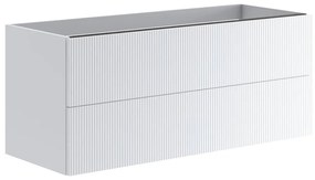 Mobile da bagno sospeso sotto lavabo L 119.5 x H 50 x P 45.5 cm bianco opaco, 2 cassetti VISOBATH Opera