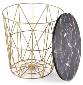 Tavolino HARISSA 41x42 cm oro/nero marmor decor