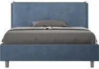 Letto alla Francese rivestito in Microfibra - APPIA Colore: Blu, Dimensione Rete: 140x200, Tipologia Letto: Con Rete