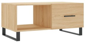 Tavolino da salotto rovere sonoma 90x50x40 cm legno multistrato