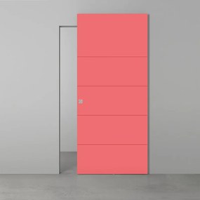 Porta scorrevole Sleek in mdf rosso, L 101 x H 230 cm, con binario Invisibile Sinistra