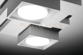 Sibari lampada da soffitto 2 luci in gesso bianco attacco gx53