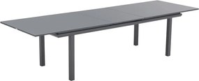 Tavolo allungabile da esterno rettangolare in alluminio e vetro antracite 12 posti L 100x256cm, Odyssea NATERIAL