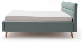 Letto matrimoniale imbottito azzurro con contenitore con rete inclusa 160x200 cm Lotte – Meise Möbel