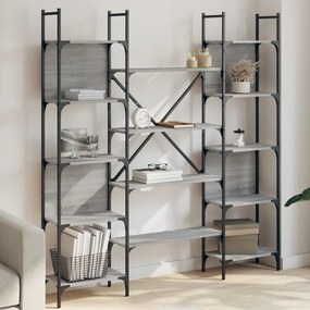 Libreria grigio sonoma 155,5x24x166,5 cm in legno multistrato