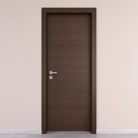 Porta interna a battente Timber in legno colore wengé, L 70 x H 210 cm, apertura reversibile