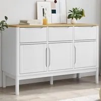 Credenza FLORO Bianca 114x43x74 cm in Legno Massello di Pinocod mxl 93356