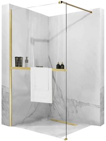 Parete doccia Rea Aero Gold Brush N 110 Walk In + EVO