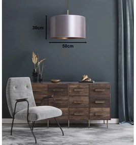 Duolla - Lampadario a sospensione con filo CANNES 1xE27/15W/230V diametro 50 cm argento/rame