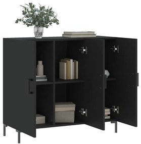 Credenza nera 90x34x80 cm in legno multistrato
