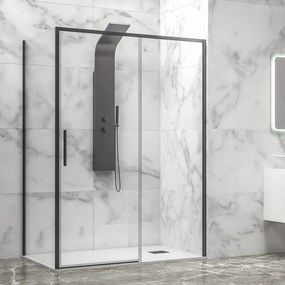 Box doccia 70x110 colore nero vetro 6mm altezza 200h | KLA-4000N - KAMALU