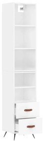 Credenza 34,5x34x180 cm in legno multistrato bianco lucido