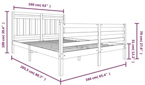 Giroletto Bianco in Legno Massello 160x200 cm