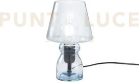 Lumetto gleam interamente in vetro blu 1 luce attacco e27 17x255cm