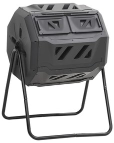 Compostiera Da Giardino Nera 73x64x95 Cm Da 160 L /