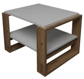 Tavolino Basso Da Salotto Stile Moderno 63x54x45 Axel Rovere E Bianco