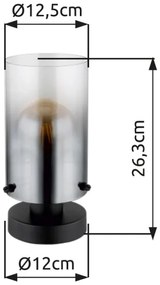 Globo 15907T - Lampada da tavolo FLORENTINA 1xE27/40W/230V diametro 12,5 cm nero