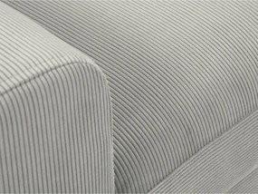 Divano angolare grigio chiaro allungabile e con contenitore (con penisola a destra/con chaise lounge) con rivestimento in velluto a coste Kyoto – Cosmopolitan Design