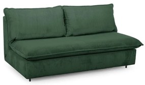 Divano verde allungabile con rivestimento in velluto a coste 184 cm Isadora – Bobochic Paris