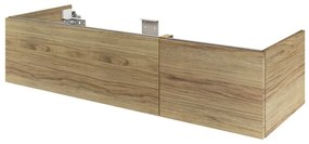 Mobile da bagno sospeso sotto lavabo L 135 x H 85 x P 48 cm rovere miele laccato, 2 cassetti 1 anta con cassetto Neo, Maniglie acquistabili separatamente