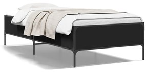 Giroletto Nero 90x200 Cm İn Legno Multistrato E Metallo /