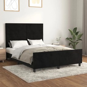 Giroletto Senza Materasso Nero 140x200 Cm İn Velluto /