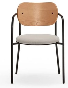 Sedia da pranzo grigia in rovere Eclipse - Teulat