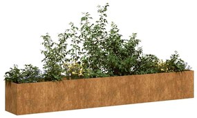 Fioriera Arrugginita 280x40x40 Cm İn Acciaio Corten /