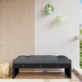 Poggiapiedi Da Giardino 120x80 Cm Legno Massello Di Pino Nero /
