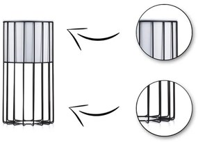 Vaso da fiori in metallo LOFT 42x20 cm nero/bianco