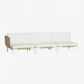 Divano Da Giardino Angolare Modulare In 3 Pezzi Rubly Beige Crema - Sklum