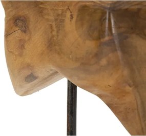 Scultura Stella In Teak Riciclato Cm 28X12X42 (Pezzi Unici - Non Rip. In Serie)