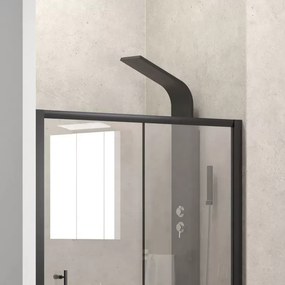Box doccia colore nero 140cm vetro trasparente KFN5000 - KAMALU