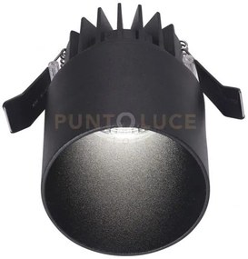 Gfa362- -faretto led ad incasso nero 3000k 400lm 9w d.7cm ip54