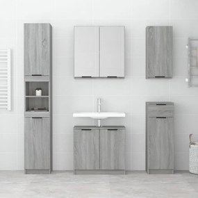 Mobile da Bagno a Parete Grigio Sonoma 32x20x67 cm