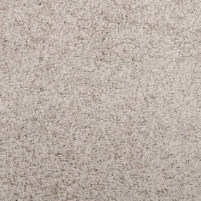 Tappeto Shaggy a Pelo Lungo Moderno Beige Ø 80 cm