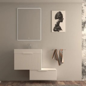 Mobile da bagno sotto lavabo BADEN HAUS MODULA bianco laccato opaco L 70 x H 43 x P 44 cm 3 cassetti, lavabo non incluso