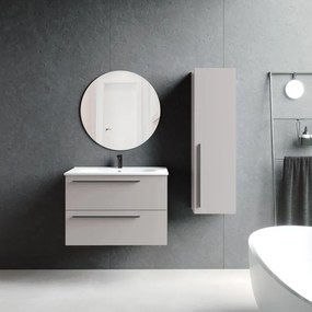 Mobile da bagno sospeso sotto lavabo L 80 x H 55 x P 39.5 cm Beige Greige laccato opaco, 2 cassetti VISOBATH Mia