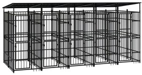 Gabbia Per Cani Da Esterno Con Tetto İn Acciaio 9,22 M² /