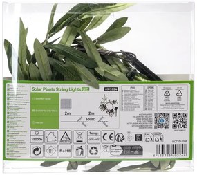 Aigostar - Catena solare LED 60xLED/4m IP65 bianco caldo olive