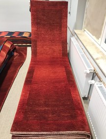 Loribaft Tappeto 290 x 80 Rosso (Iran) Annodato A Mano