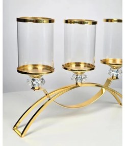 Portacandela GLAMOUR oro/trasparente