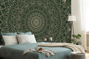 Carta da parati – Mandala ornamentale dettagliata in verde